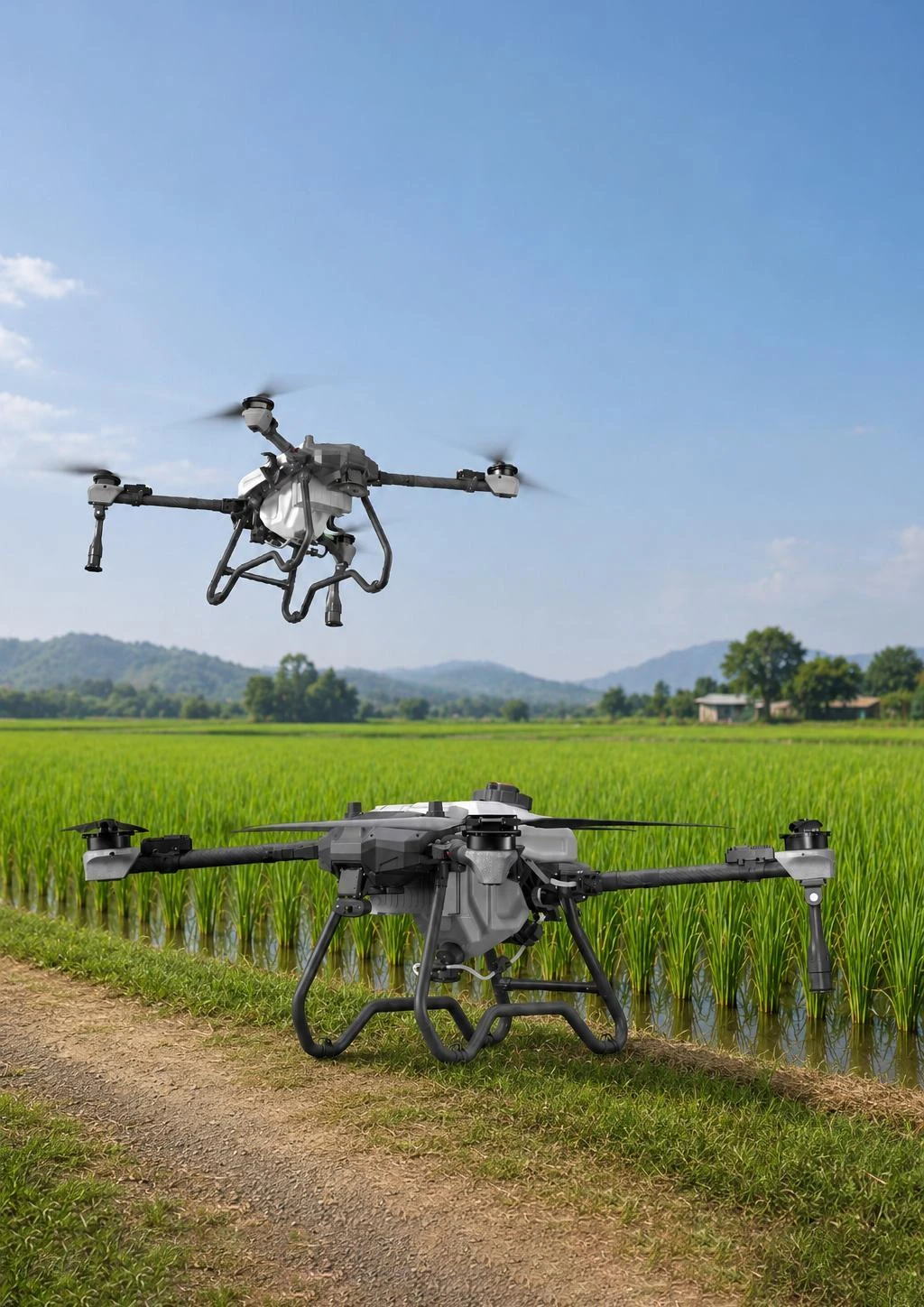 H4-20 agricultural drone shown in a crop field